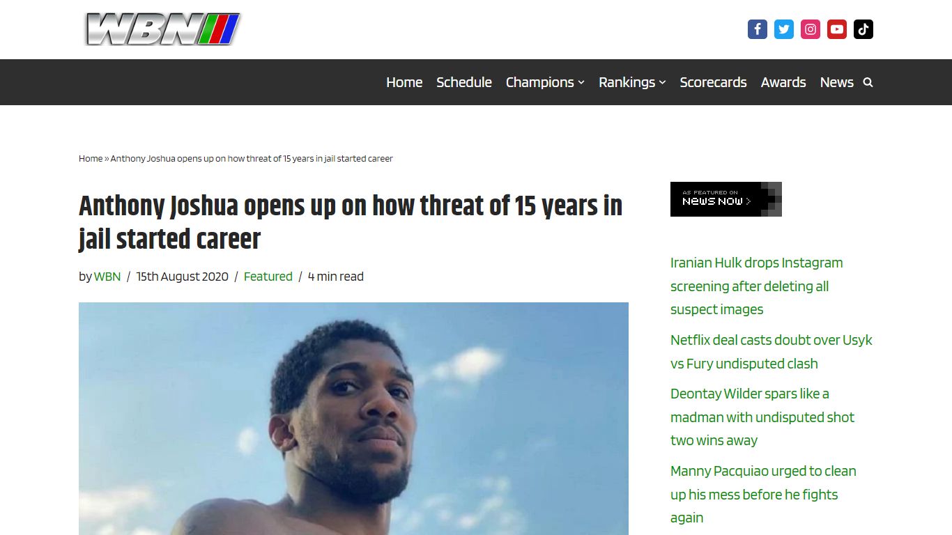 Anthony Joshua opens up on how threat of 15 years in jail started ... - WBN