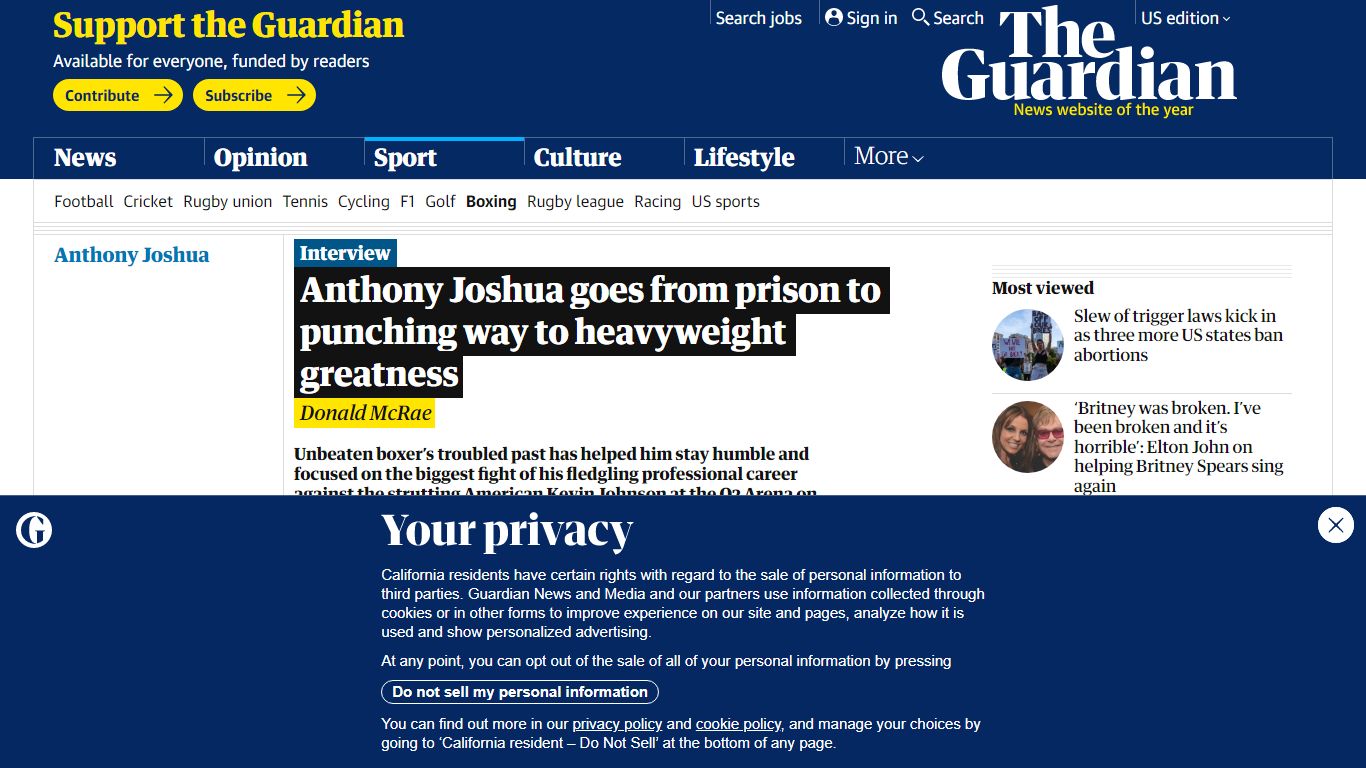 Anthony Joshua goes from prison to punching way to heavyweight ...